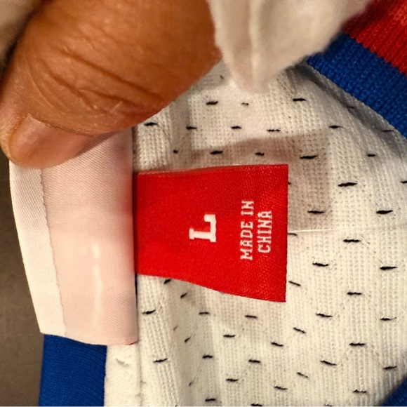 Mitchell & Ness White Chicago Cubs Jersey with Red and Blue Trim - Picture 4 of 10